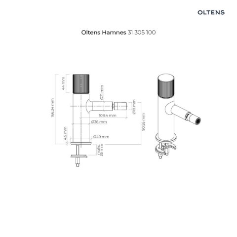 Hamnes Oltens Hamnes bateria bidetowa stojąca chrom 31305100 Hamnes Oltens Hamnes bateria bidetowa stojąca chrom 31305100