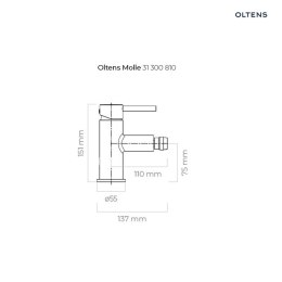 Molle Oltens Molle bateria bidetowa stojąca złoto szczotkowane 31300810