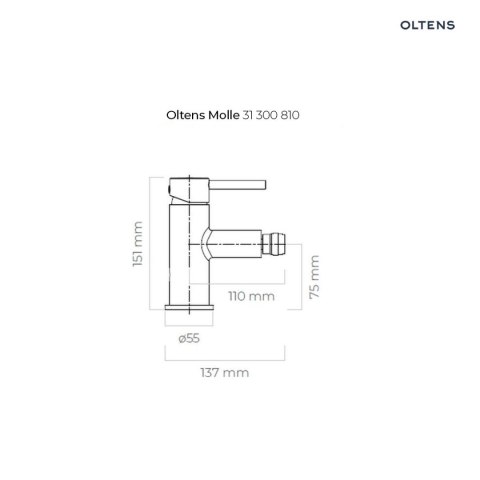 Molle Oltens Molle bateria bidetowa stojąca złoto szczotkowane 31300810 Molle Oltens Molle bateria bidetowa stojąca złoto szczotkowane 31300810