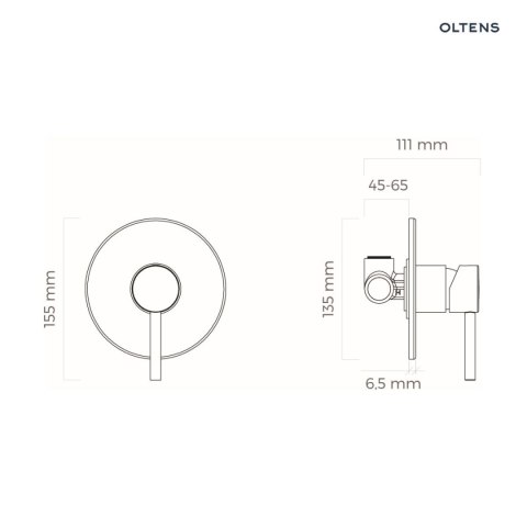 Molle Oltens Molle bateria prysznicowa podtynkowa kompletna grafit 33100400 Molle Oltens Molle bateria prysznicowa podtynkowa kompletna grafit 33100400
