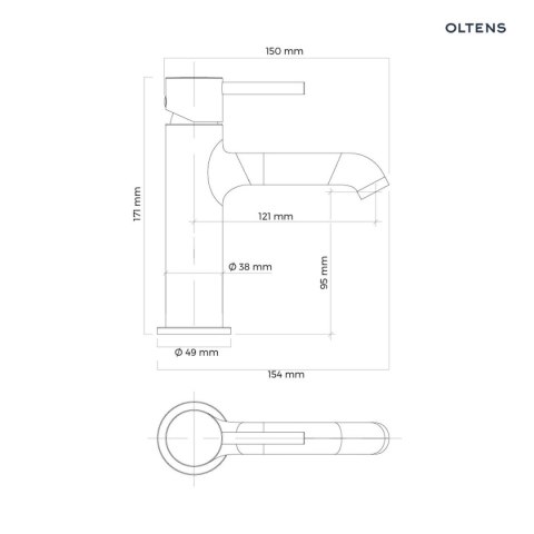 Molle Slim Oltens Molle Slim bateria umywalkowa stojąca czarny mat 32203300 Molle Slim Oltens Molle Slim bateria umywalkowa stojąca czarny mat 32203300