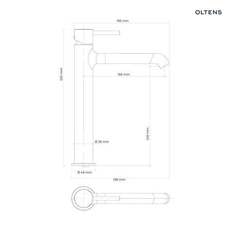 Molle Slim Oltens Molle Slim bateria umywalkowa stojąca wysoka złoto szczotkowane 32403810 Molle Slim Oltens Molle Slim bateria umywalkowa stojąca wysoka złoto szczotkowane 32403810