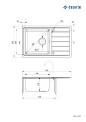 Deante Zlewozmywak stalowy 1-komorowy z ociekaczem