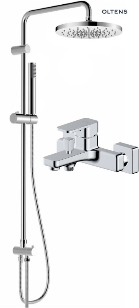 Hadsel Oltens Hadsel zestaw prysznicowy z baterią wannowo-prysznicową ścienną chrom 36054100 Hadsel Oltens Hadsel zestaw prysznicowy z baterią wannowo-prysznicową ścienną chrom 36054100
