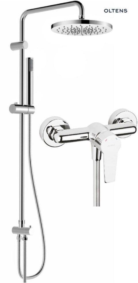Jog Oltens Jog zestaw prysznicowy z baterią prysznicową ścienną chrom 36052100 Jog Oltens Jog zestaw prysznicowy z baterią prysznicową ścienną chrom 36052100