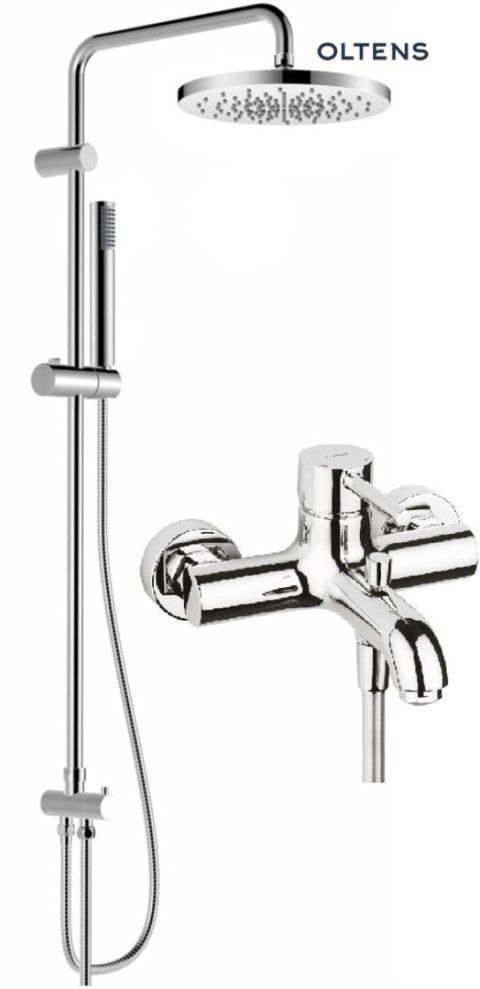 Molle Oltens Molle zestaw prysznicowy z baterią wannowo-prysznicową ścienną chrom 36046100 Molle Oltens Molle zestaw prysznicowy z baterią wannowo-prysznicową ścienną chrom 36046100