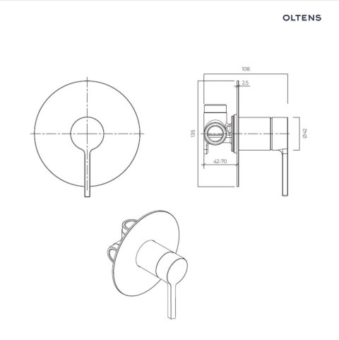Rann Oltens Rann bateria prysznicowa podtynkowa chrom 33107100 Rann Oltens Rann bateria prysznicowa podtynkowa chrom 33107100