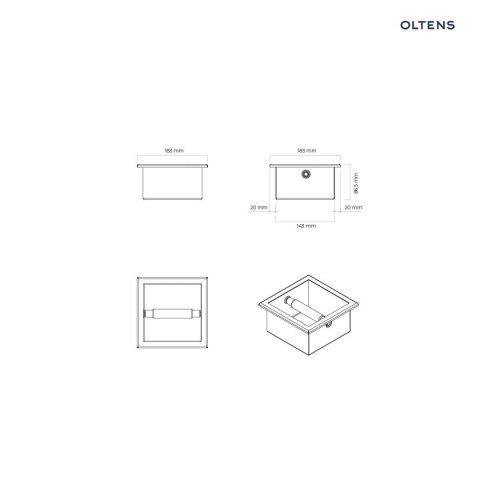 Grotta Oltens Grotta uchwyt na papier toaletowy wnękowy czarny mat 81112300 Grotta Oltens Grotta uchwyt na papier toaletowy wnękowy czarny mat 81112300