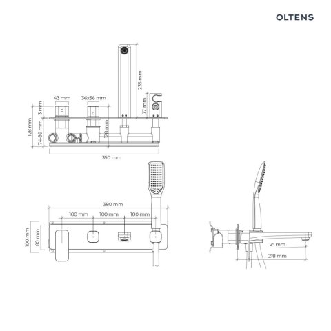 Hadsel Oltens Hadsel bateria wannowo-prysznicowa podtynkowa 4-otworowa chrom 34109100 Hadsel Oltens Hadsel bateria wannowo-prysznicowa podtynkowa 4-otworowa chrom 34109100