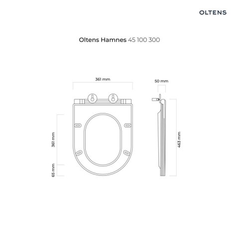 Hamnes Oltens Hamnes deska sedesowa twarda wolnoopadająca Ovan Slim czarny mat 45100300 Hamnes Oltens Hamnes deska sedesowa twarda wolnoopadająca Ovan Slim czarny mat 45100300