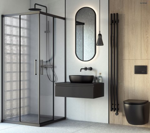 Hamnes Thin Oltens Hamnes Thin umywalka 49,5x35,5 cm nablatowa owalna z powłoką SmartClean czarny mat 40819300 Hamnes Thin Oltens Hamnes Thin umywalka 49,5x35,5 cm nablatowa owalna z powłoką SmartClean czarny mat 40819300
