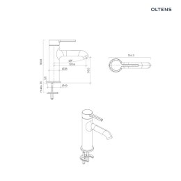 Rann Oltens Rann bateria umywalkowa stojąca czarny mat 32205300