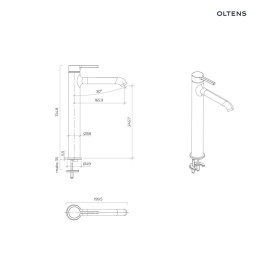 Rann Oltens Rann bateria umywalkowa stojąca wysoka chrom 32405100