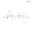 Molle Oltens Molle bateria umywalkowa podtynkowa kompletna grafit 32600400