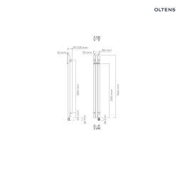 Stang Oltens Stang (e) grzejnik łazienkowy 150x15 cm czarny 55119300