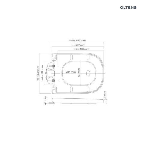 Hadsel Oltens Hadsel deska sedesowa wolnoopadająca twarda biała 45118000 Hadsel Oltens Hadsel deska sedesowa wolnoopadająca twarda biała 45118000