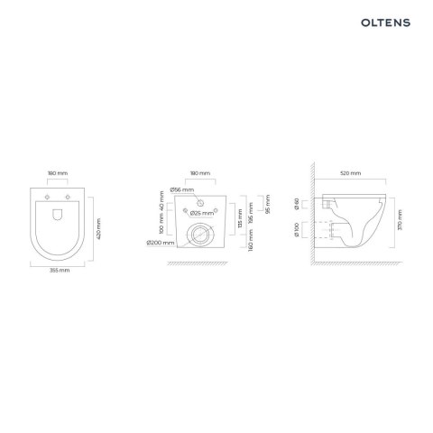 Hamnes Oltens Hamnes Stille miska wisząca WC PureRim czarna 42021300 Hamnes Oltens Hamnes Stille miska wisząca WC PureRim czarna 42021300