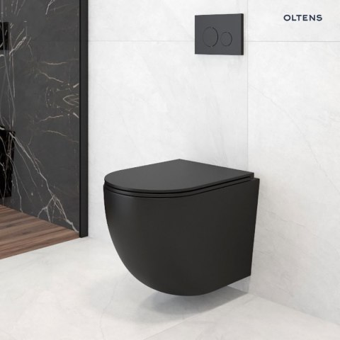 Hamnes Oltens Hamnes Stille miska wisząca WC PureRim z deską wolnoopadającą czarna 42022300 Hamnes Oltens Hamnes Stille miska wisząca WC PureRim z deską wolnoopadającą czarna 42022300