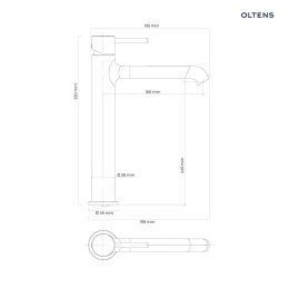 Molle Oltens Molle Slim bateria umywalkowa stojąca wysoka nikiel 32403910