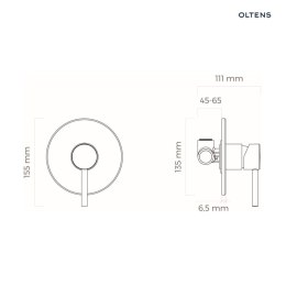 Molle Oltens Molle bateria prysznicowa podtynkowa kompletna nikiel 33100910