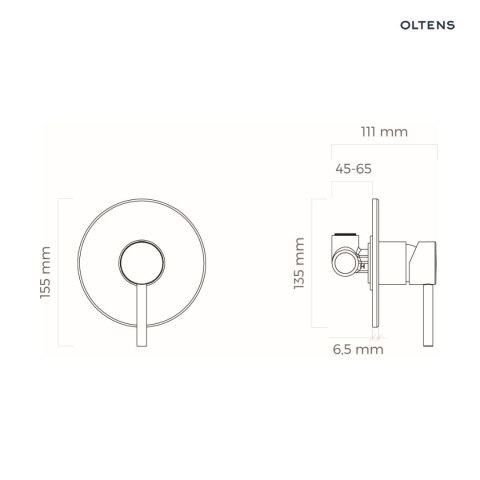 Molle Oltens Molle bateria prysznicowa podtynkowa kompletna nikiel 33100910 Molle Oltens Molle bateria prysznicowa podtynkowa kompletna nikiel 33100910