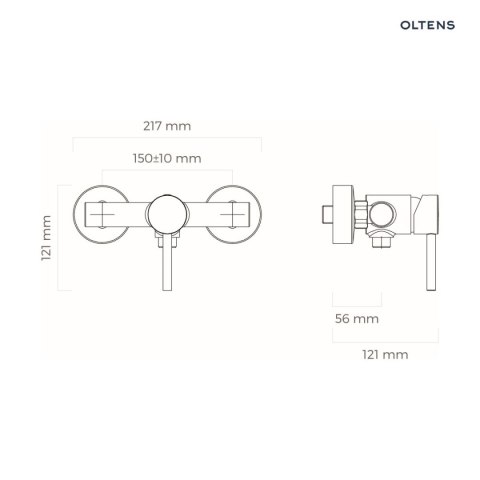Molle Oltens Molle bateria prysznicowa ścienna nikiel 33009910