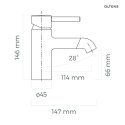 Molle Oltens Molle bateria umywalkowa stojąca nikiel 32200910