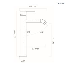 Molle Oltens Molle bateria umywalkowa stojąca wysoka nikiel 32400910