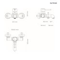 Molle Oltens Molle bateria wannowo-prysznicowa ścienna nikiel 34000910
