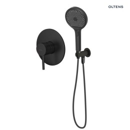 Molle Oltens Molle zestaw bateria prysznicowa podtynkowa ze słuchawką 3 funkcyjną Luva EasyClick czarny mat 36032300