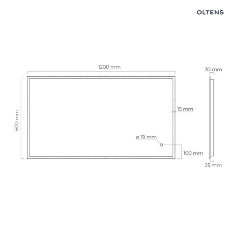 Nordlis Oltens Nordlis lustro 60x120 cm prostokątne z oświetleniem z przodu lustra z matą grzewczą 64107000 Nordlis Oltens Nordlis lustro 60x120 cm prostokątne z oświetleniem z przodu lustra z matą grzewczą 64107000