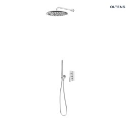 Hadsel Zestaw Oltens Hadsel bateria wannowo-prysznicowa podtynkowa z deszczownicą 30 cm Sondera i kompletem prysznicowym Ume chrom 3662