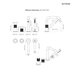 Hamnes Oltens Hamnes bateria wannowo-prysznicowa 4-otworowa kompletna chrom 34202100