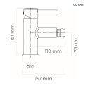 Molle Oltens Molle bateria bidetowa stojąca miedź szczotkowana 31300610