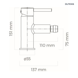 Molle Oltens Molle bateria bidetowa stojąca miedź szczotkowana 31300610