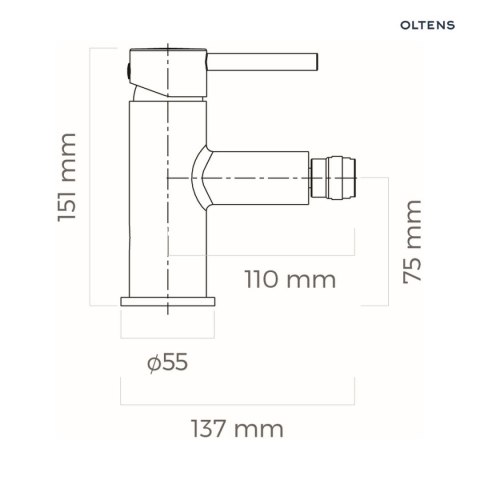 Molle Oltens Molle bateria bidetowa stojąca miedź szczotkowana 31300610 Molle Oltens Molle bateria bidetowa stojąca miedź szczotkowana 31300610