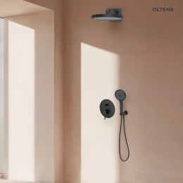 Molle Oltens Molle zestaw bateria wannowo-prysznicowa podtynkowa z deszczownicą Regna i słuchawką 3 funkcyjną Luva EasyClick czarny ma