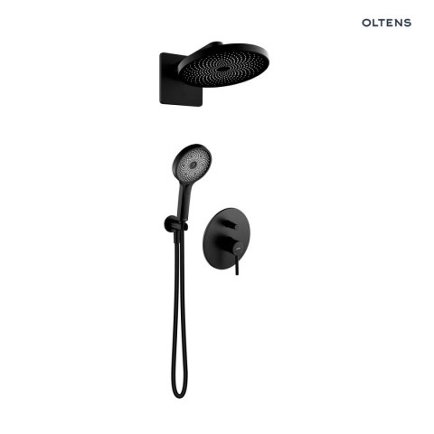 Molle Oltens Molle zestaw bateria wannowo-prysznicowa podtynkowa z deszczownicą Vann i słuchawką 3 funkcyjną Havis EasyClick czarny ma Molle Oltens Molle zestaw bateria wannowo-prysznicowa podtynkowa z deszczownicą Vann i słuchawką 3 funkcyjną Havis EasyClick czarny ma