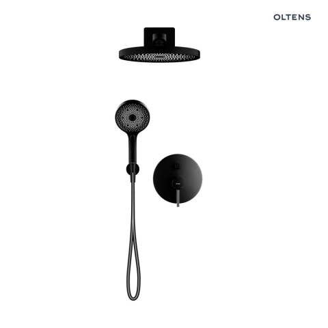 Molle Oltens Molle zestaw bateria wannowo-prysznicowa podtynkowa z deszczownicą Vann i słuchawką 3 funkcyjną Havis EasyClick czarny ma Molle Oltens Molle zestaw bateria wannowo-prysznicowa podtynkowa z deszczownicą Vann i słuchawką 3 funkcyjną Havis EasyClick czarny ma