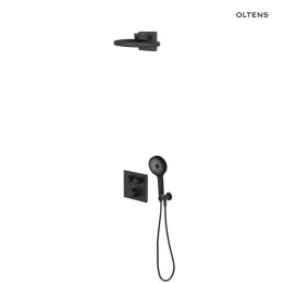 Onega Oltens Onega (S) zestaw bateria wannowo-prysznicowa podtynkowa z deszczownicą Vann i słuchawką 3 funkcyjną Havis EasyClick czarn