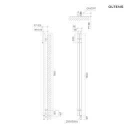 Stang Oltens Stang (e) grzejnik elektryczny 180x9,5 cm miedź szczotkowana 55110610
