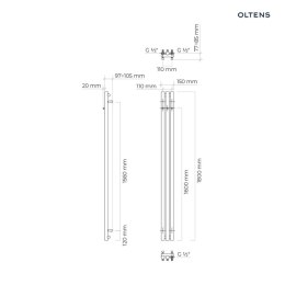 Stang Oltens Stang grzejnik łazienkowy 180x15 cm miedź szczotkowana 55011610