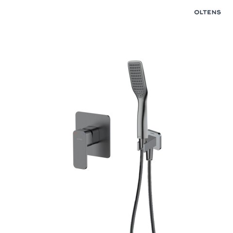 Hadsel Oltens Hadsel zestaw bateria prysznicowa podtynkowa ze słuchawką 1-funkcyjną Tinde grafit 36043400 Hadsel Oltens Hadsel zestaw bateria prysznicowa podtynkowa ze słuchawką 1-funkcyjną Tinde grafit 36043400