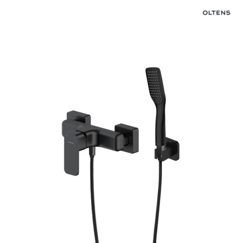 Hadsel Zestaw Oltens Hadsel bateria prysznicowa ścienna z kompletem natryskowym Tinde Hald czarny mat 36057300 Hadsel Zestaw Oltens Hadsel bateria prysznicowa ścienna z kompletem natryskowym Tinde Hald czarny mat 36057300