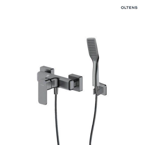 Hadsel Zestaw Oltens Hadsel bateria prysznicowa ścienna z kompletem natryskowym Tinde Hald grafit 36057400 Hadsel Zestaw Oltens Hadsel bateria prysznicowa ścienna z kompletem natryskowym Tinde Hald grafit 36057400