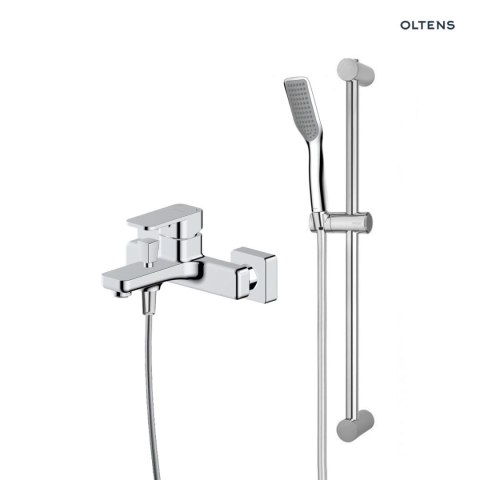Hadsel Zestaw Oltens Hadsel bateria wannowo-prysznicowa ścienna z kompletem natryskowym Tinde Alling chrom 36058100