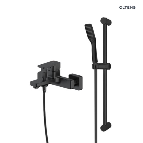 Hadsel Zestaw Oltens Hadsel bateria wannowo-prysznicowa ścienna z kompletem natryskowym Tinde Alling czarny mat 36058300 Hadsel Zestaw Oltens Hadsel bateria wannowo-prysznicowa ścienna z kompletem natryskowym Tinde Alling czarny mat 36058300