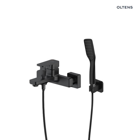 Hadsel Zestaw Oltens Hadsel bateria wannowo-prysznicowa ścienna z kompletem natryskowym Tinde Hald czarny mat 36056300 Hadsel Zestaw Oltens Hadsel bateria wannowo-prysznicowa ścienna z kompletem natryskowym Tinde Hald czarny mat 36056300