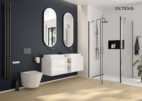 Langan Oltens Langan 70 uniwersalny 2w1 odpływ prysznicowy liniowy 70 cm z kołnierzem czarny mat 30006300