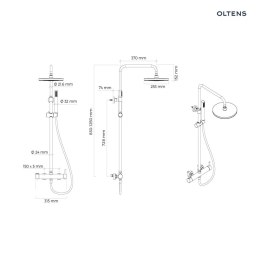 Molle Oltens Molle zestaw prysznicowy nikiel 36504910